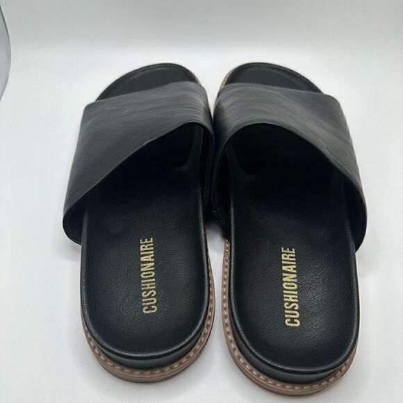 CUSHIONAIRE Women's one band footbed sandal with +Comfort 9 BLACK - Picture 4 of 7